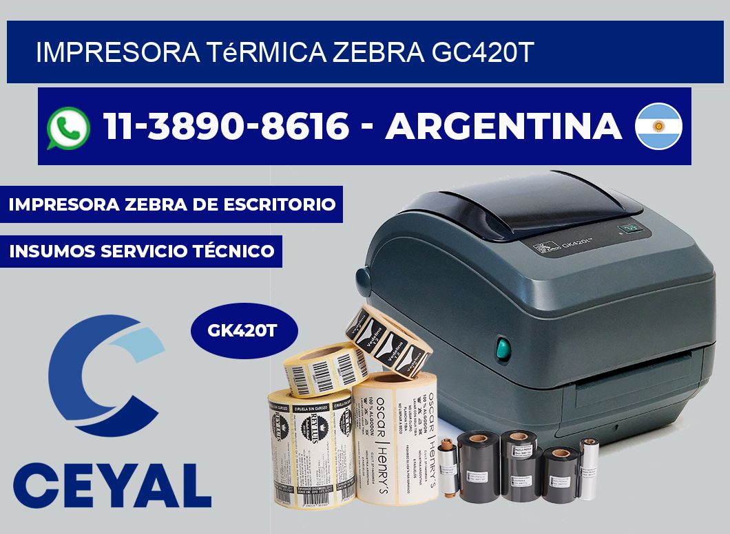 Impresora térmica Zebra Gc420t