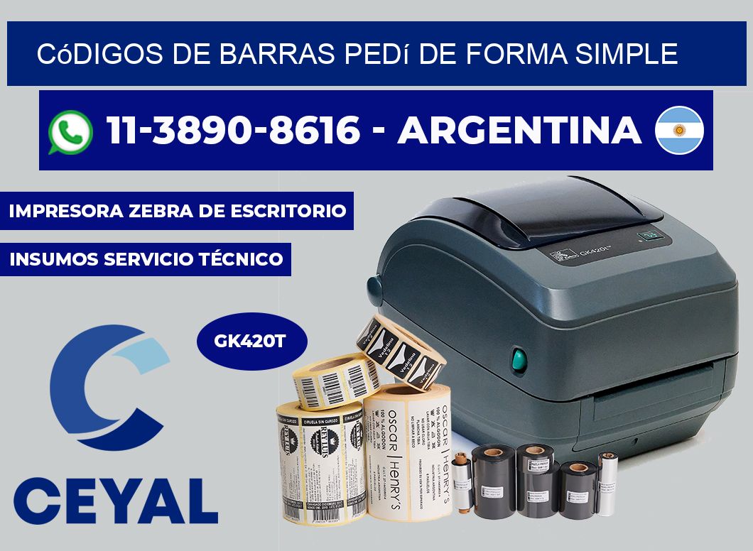 códigos de barras Pedí de forma simple