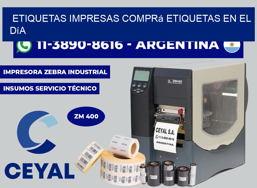 etiquetas impresas Comprá etiquetas en el día