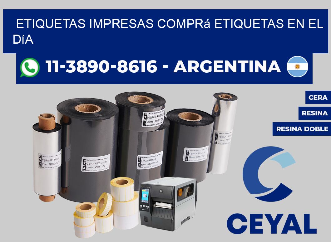 etiquetas impresas Comprá etiquetas en el día