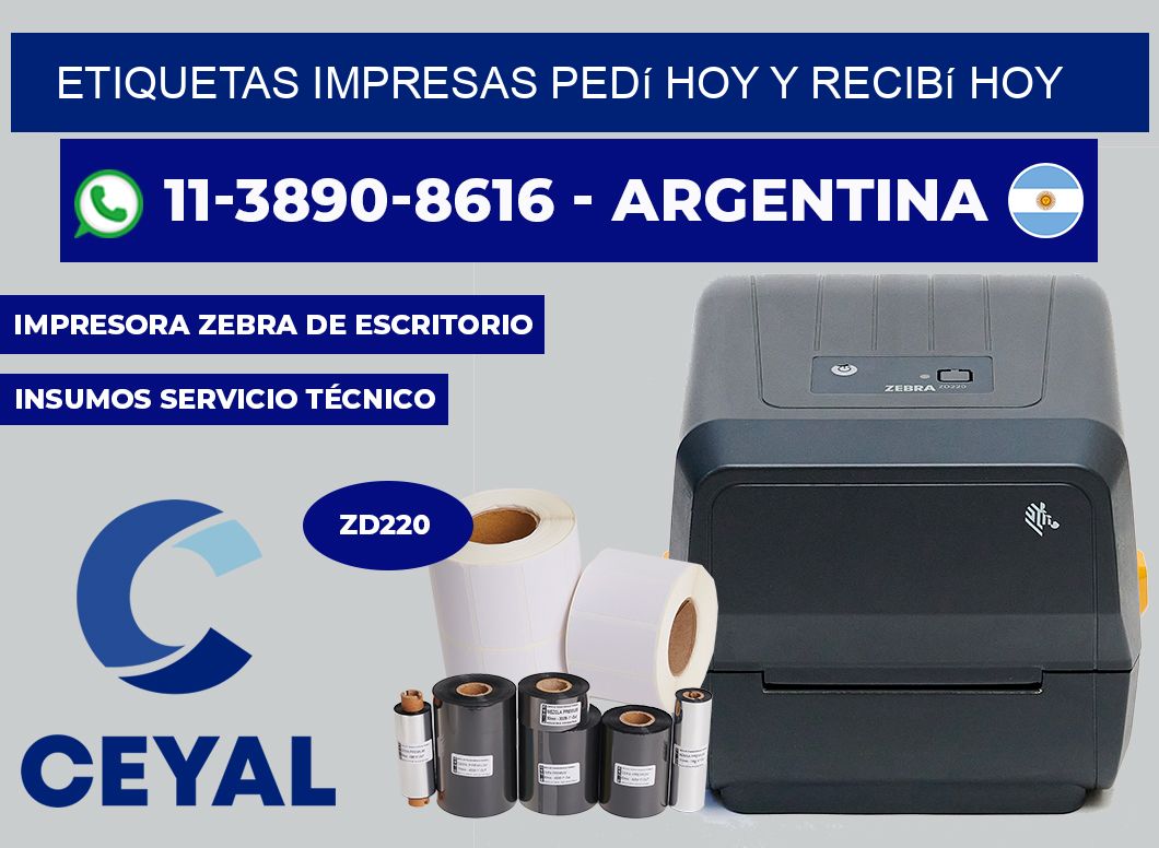 etiquetas impresas Pedí hoy y recibí hoy