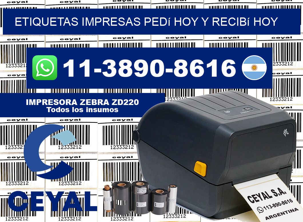 etiquetas impresas Pedí hoy y recibí hoy