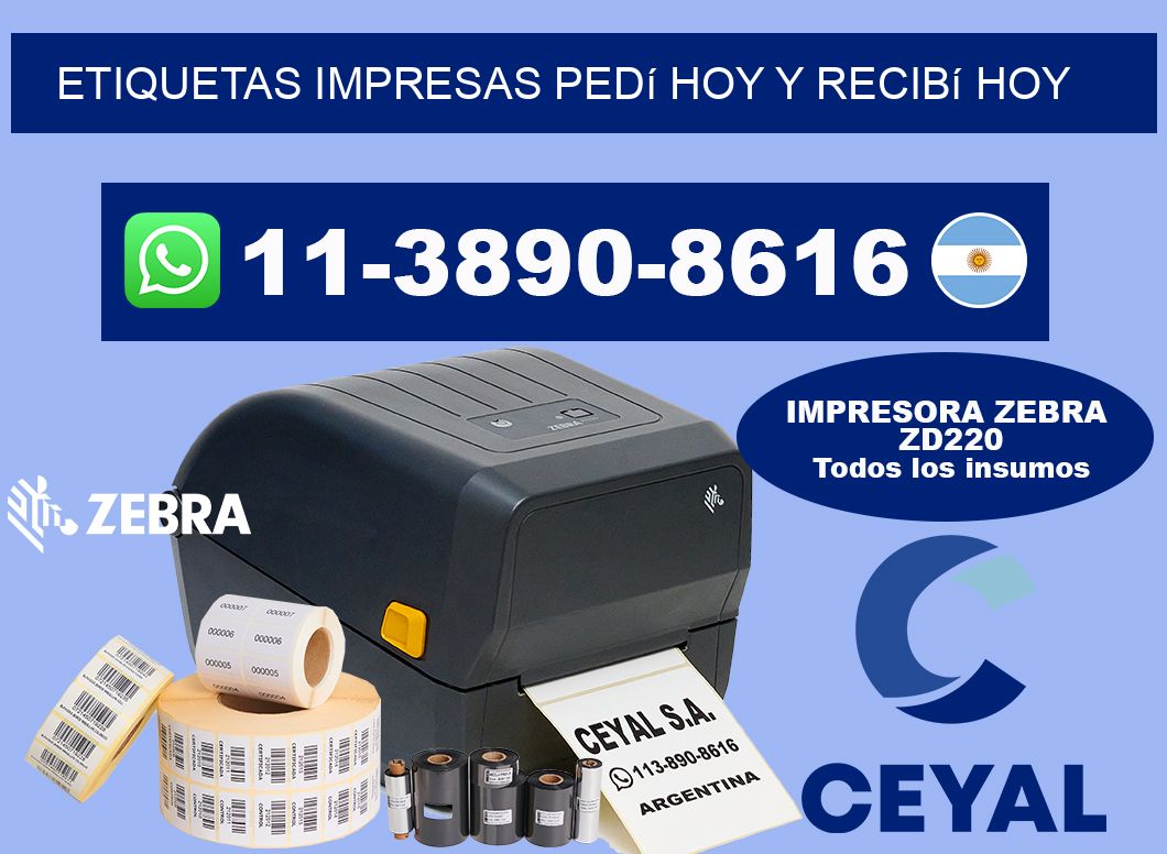 etiquetas impresas Pedí hoy y recibí hoy