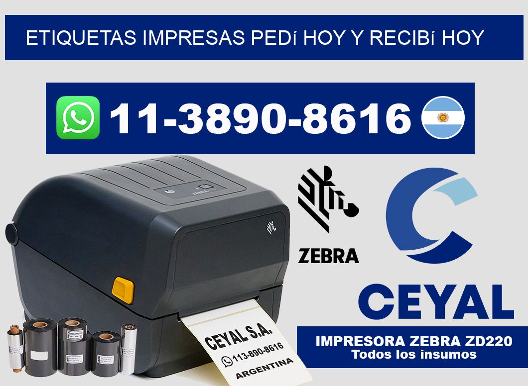 etiquetas impresas Pedí hoy y recibí hoy