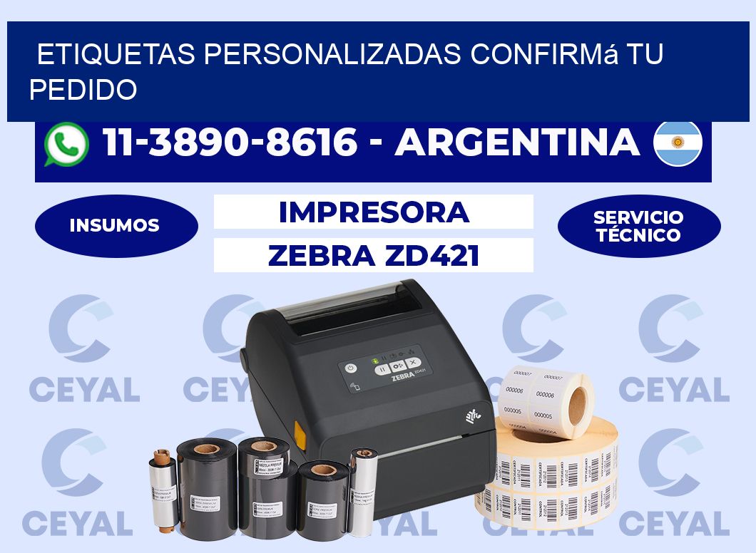 etiquetas personalizadas Confirmá tu pedido