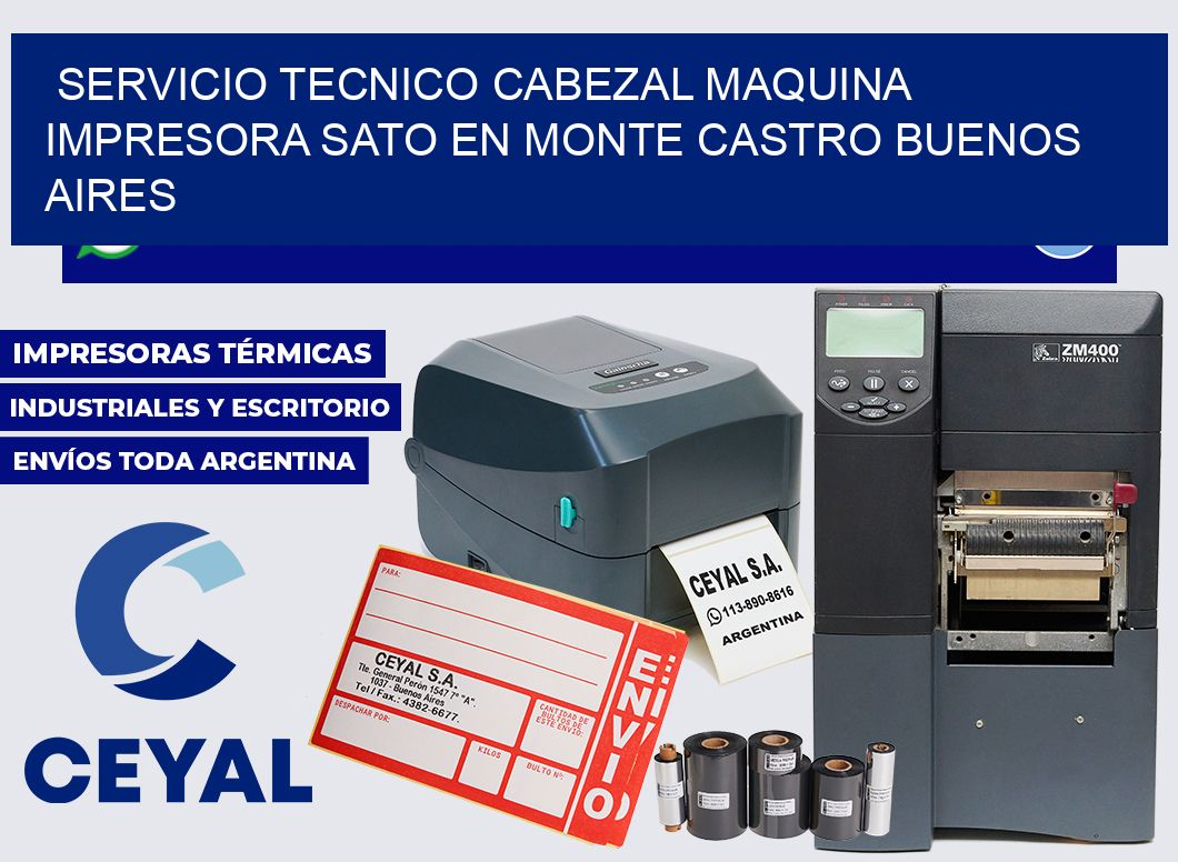 servicio tecnico cabezal Maquina impresora Sato en Monte Castro Buenos Aires