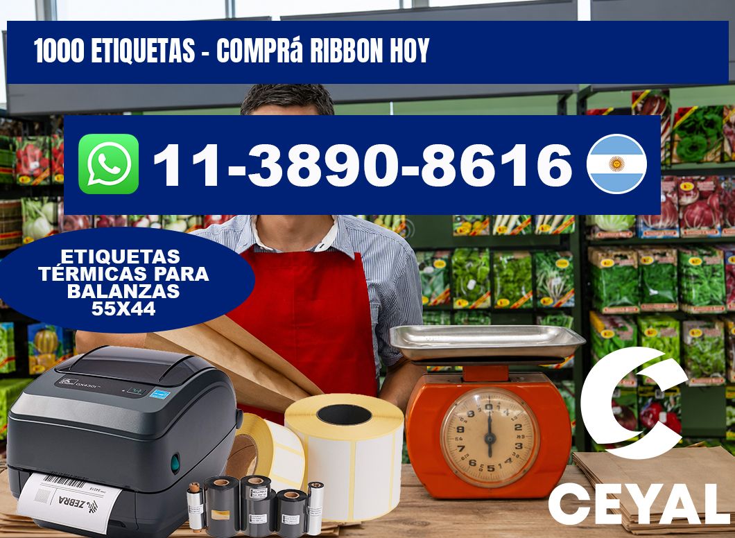 1000 ETIQUETAS - Comprá ribbon hoy