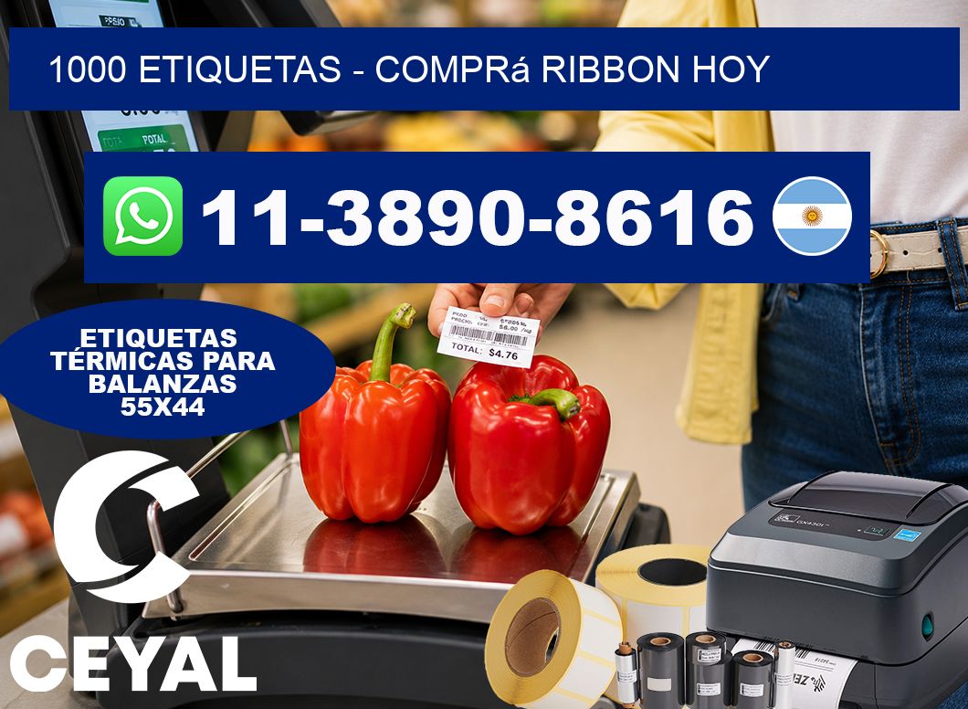 1000 ETIQUETAS – Comprá ribbon hoy