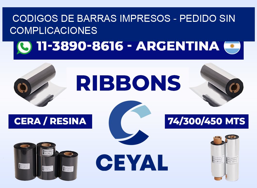 CODIGOS DE BARRAS IMPRESOS - Pedido sin complicaciones