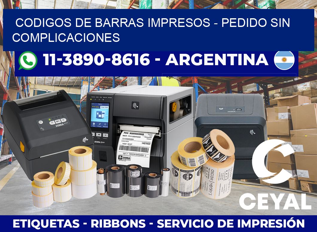 CODIGOS DE BARRAS IMPRESOS – Pedido sin complicaciones