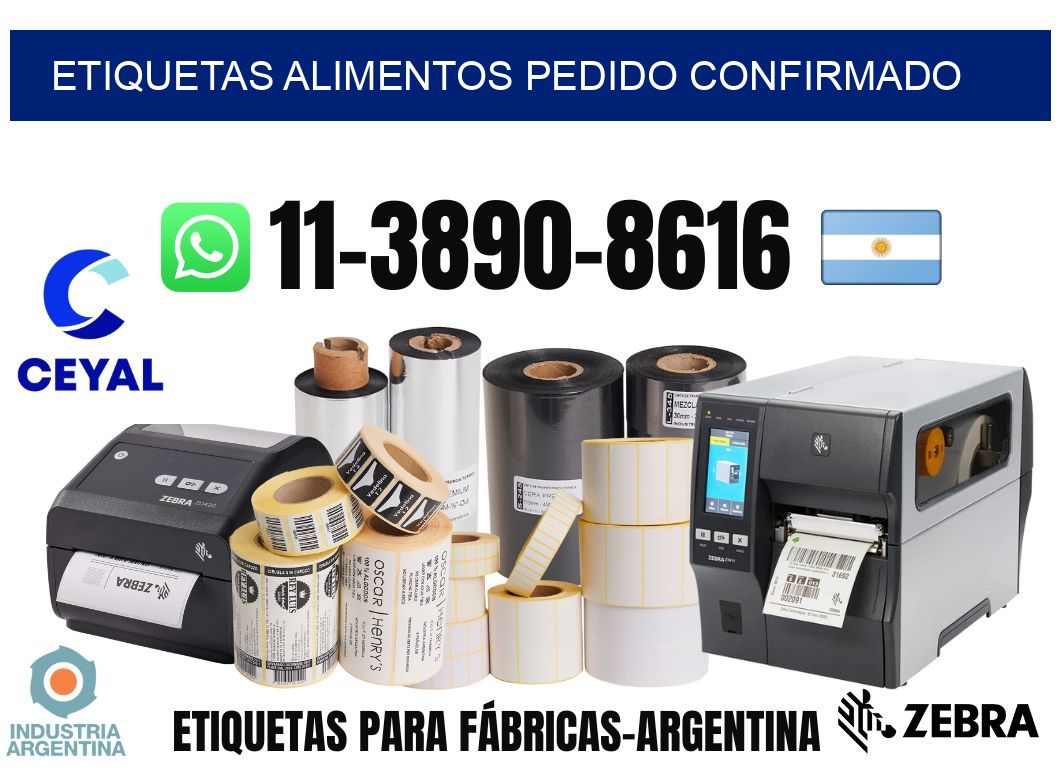 ETIQUETAS ALIMENTOS Pedido confirmado