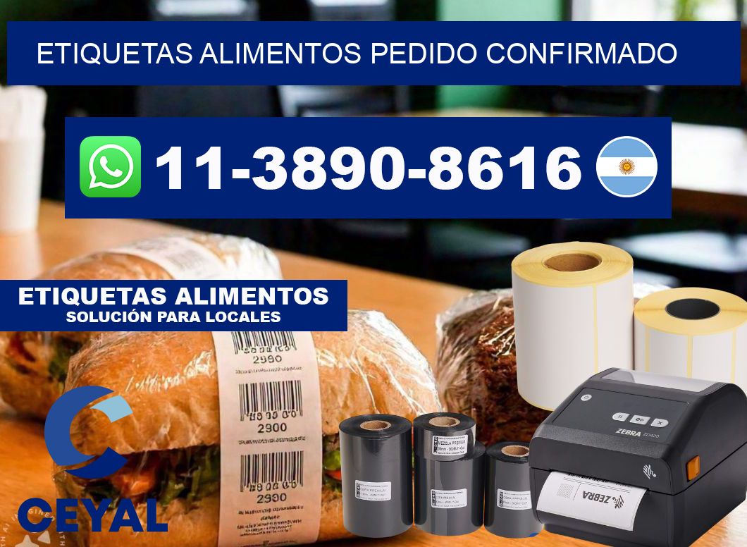 ETIQUETAS ALIMENTOS Pedido confirmado