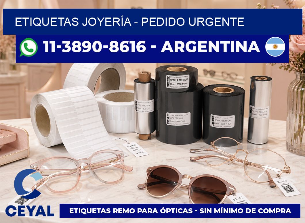 ETIQUETAS JOYERÍA - Pedido urgente