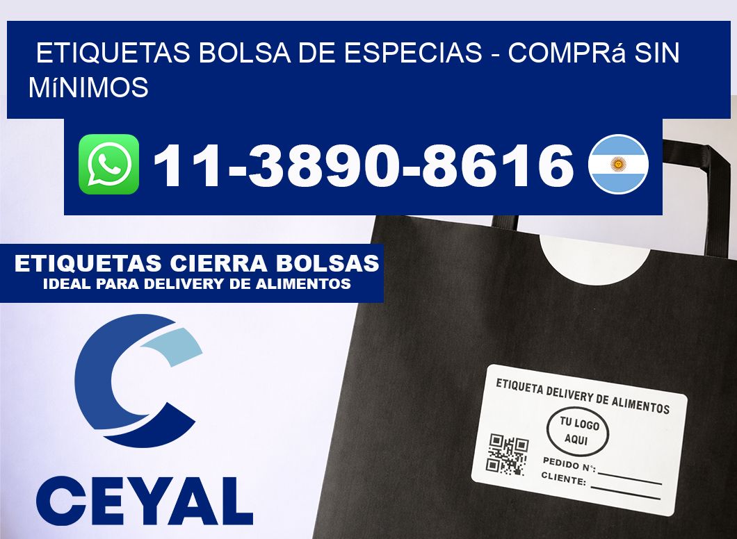 Etiquetas Bolsa de especias - Comprá sin mínimos