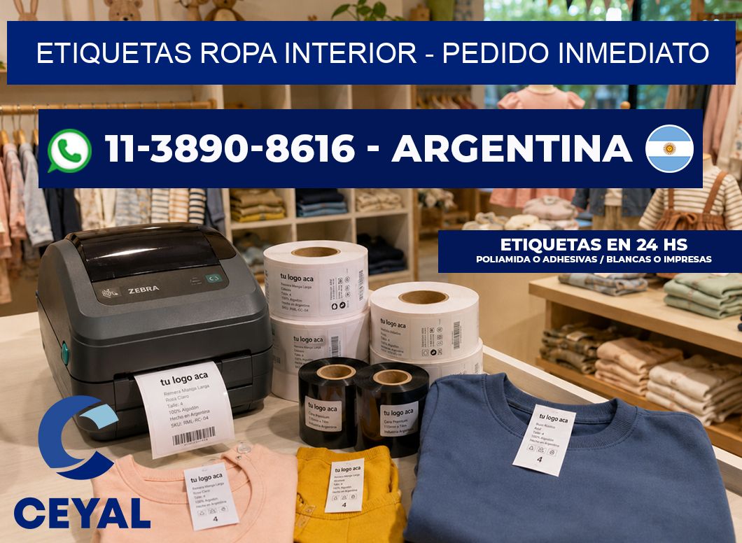 Etiquetas Ropa interior - Pedido inmediato