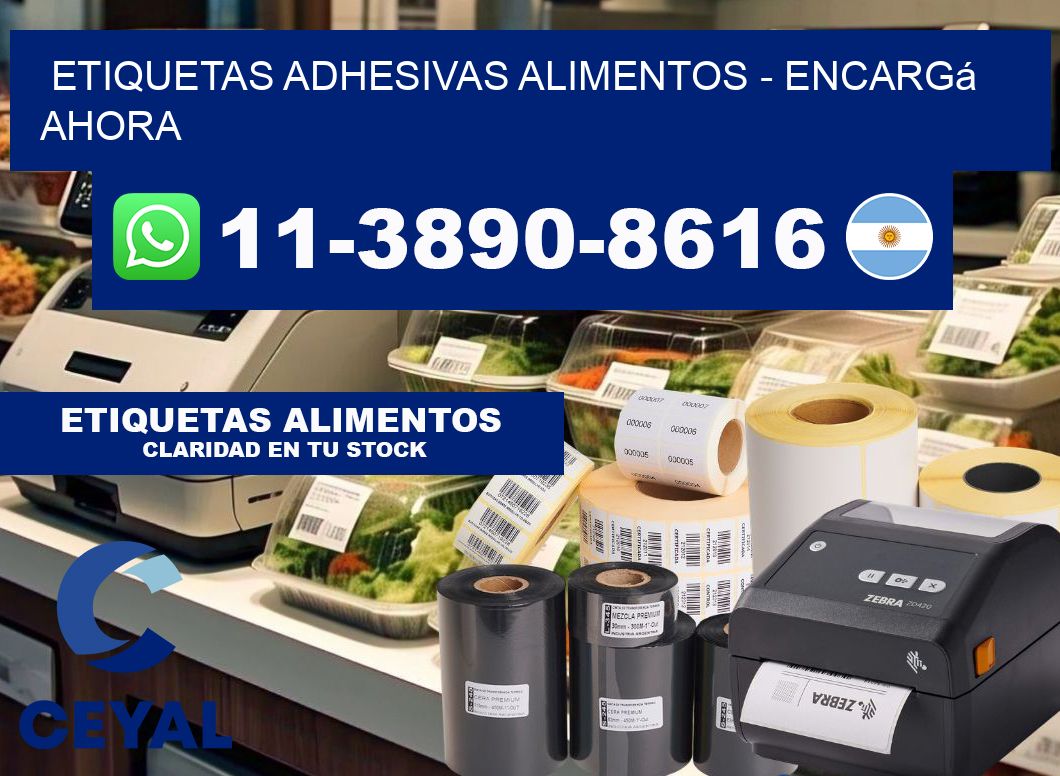 ETIQUETAS ADHESIVAS ALIMENTOS - Encargá ahora