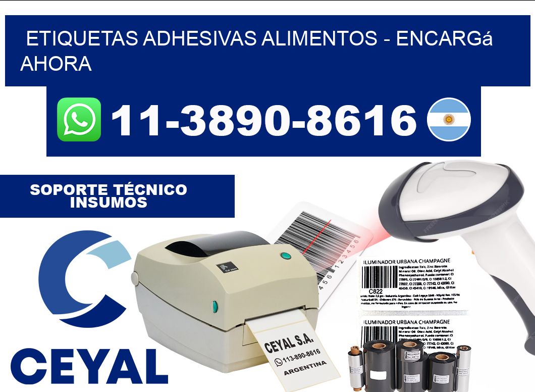 ETIQUETAS ADHESIVAS ALIMENTOS - Encargá ahora