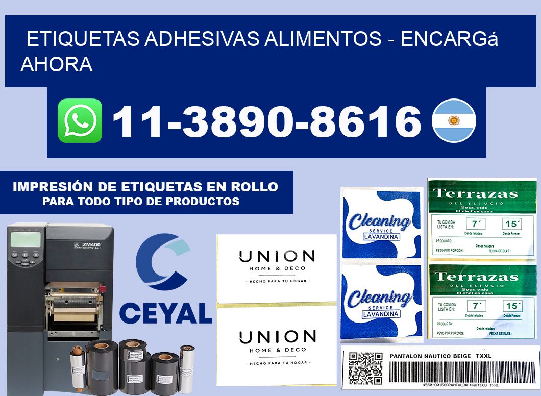ETIQUETAS ADHESIVAS ALIMENTOS - Encargá ahora