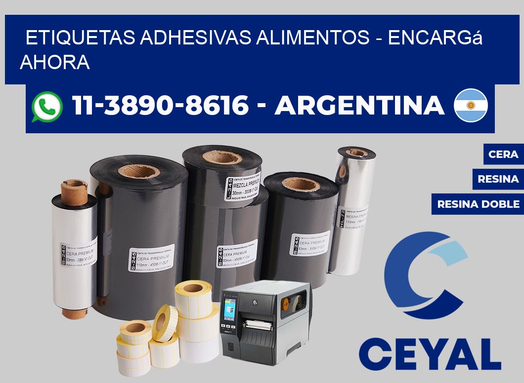 ETIQUETAS ADHESIVAS ALIMENTOS - Encargá ahora