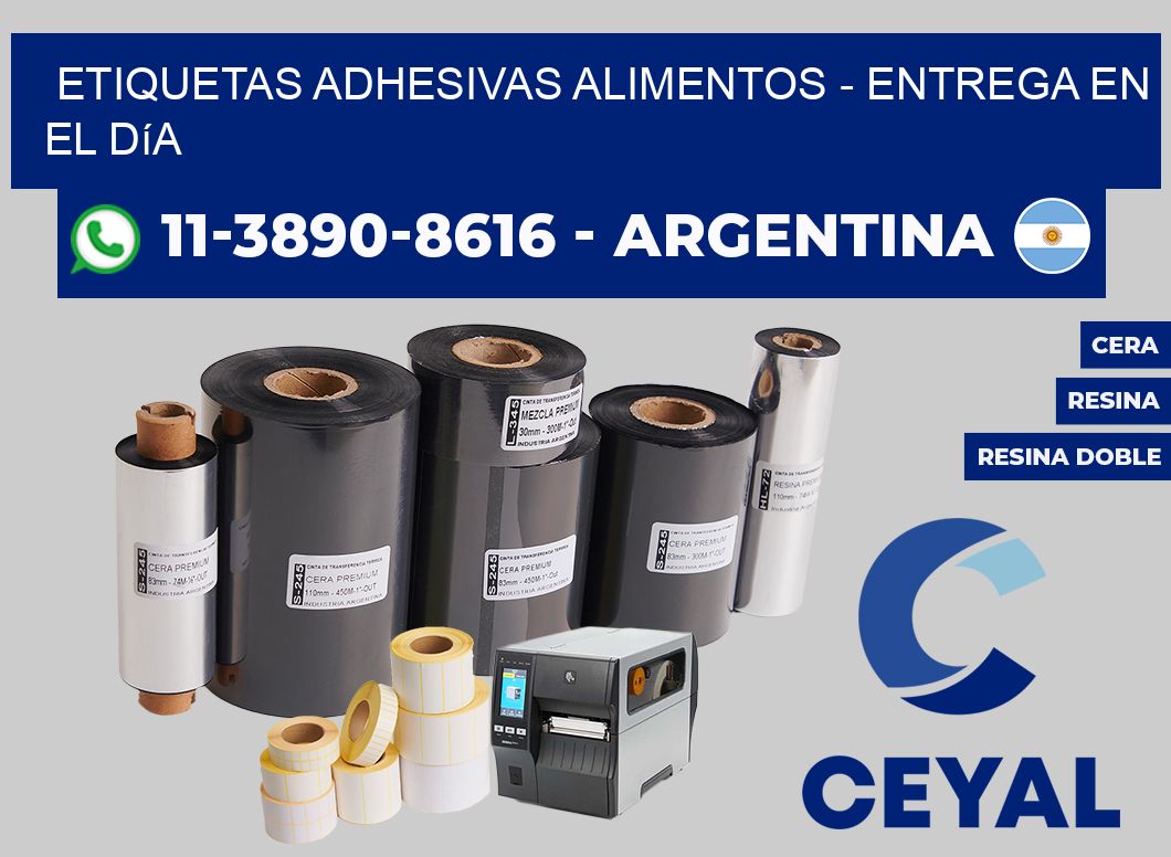 ETIQUETAS ADHESIVAS ALIMENTOS - Entrega en el día