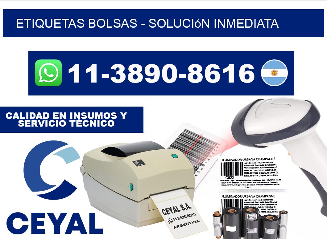 ETIQUETAS BOLSAS - Solución inmediata
