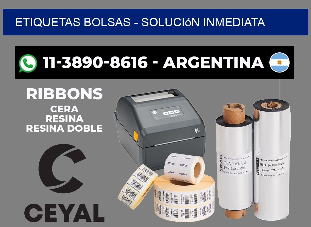 ETIQUETAS BOLSAS - Solución inmediata