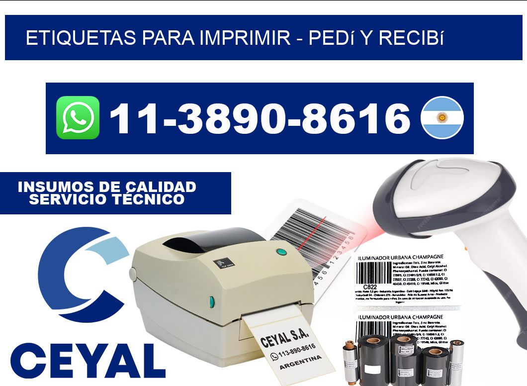 ETIQUETAS PARA IMPRIMIR - Pedí y recibí