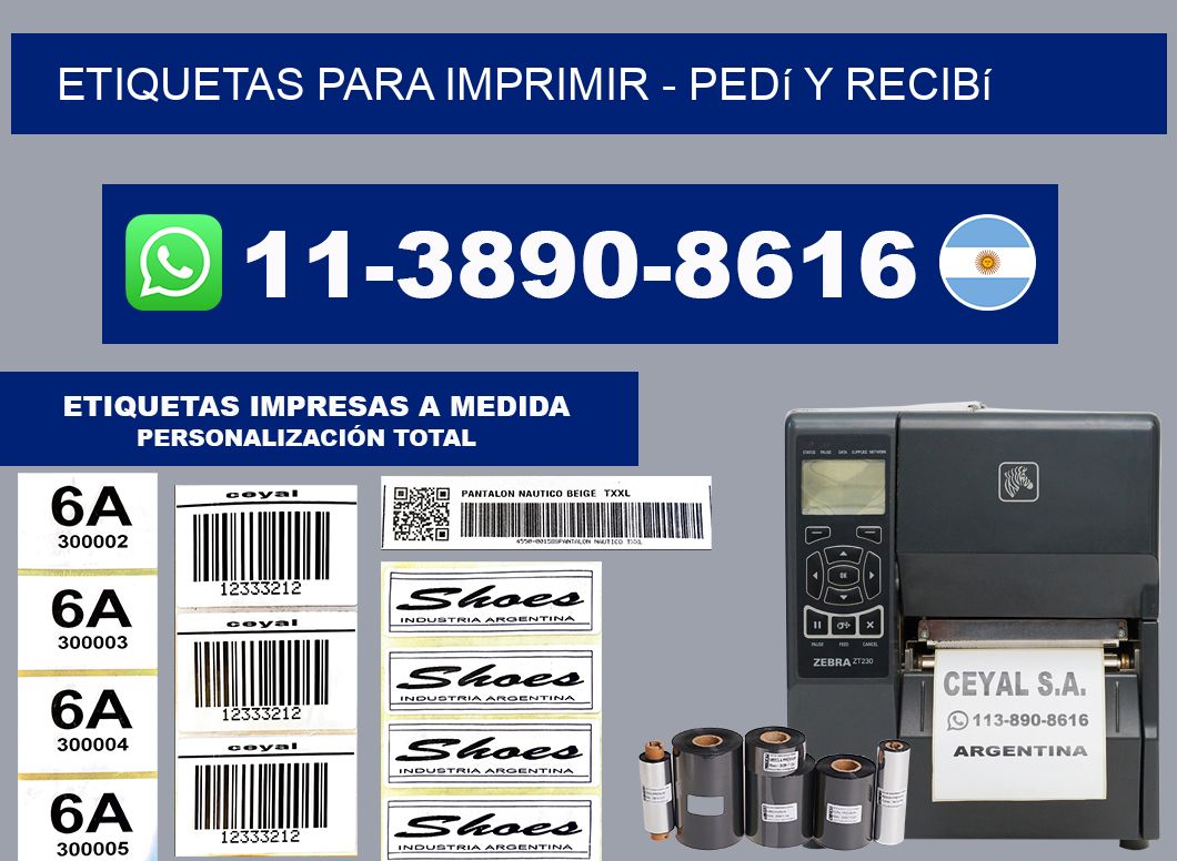 ETIQUETAS PARA IMPRIMIR - Pedí y recibí