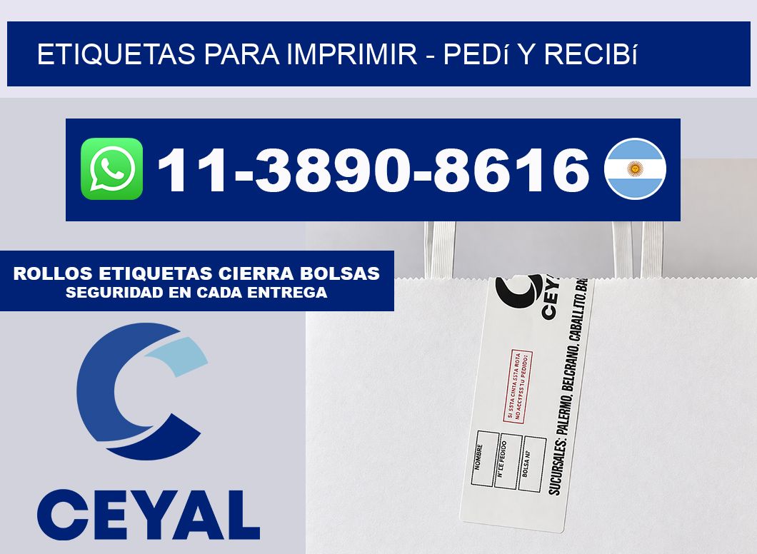 ETIQUETAS PARA IMPRIMIR - Pedí y recibí