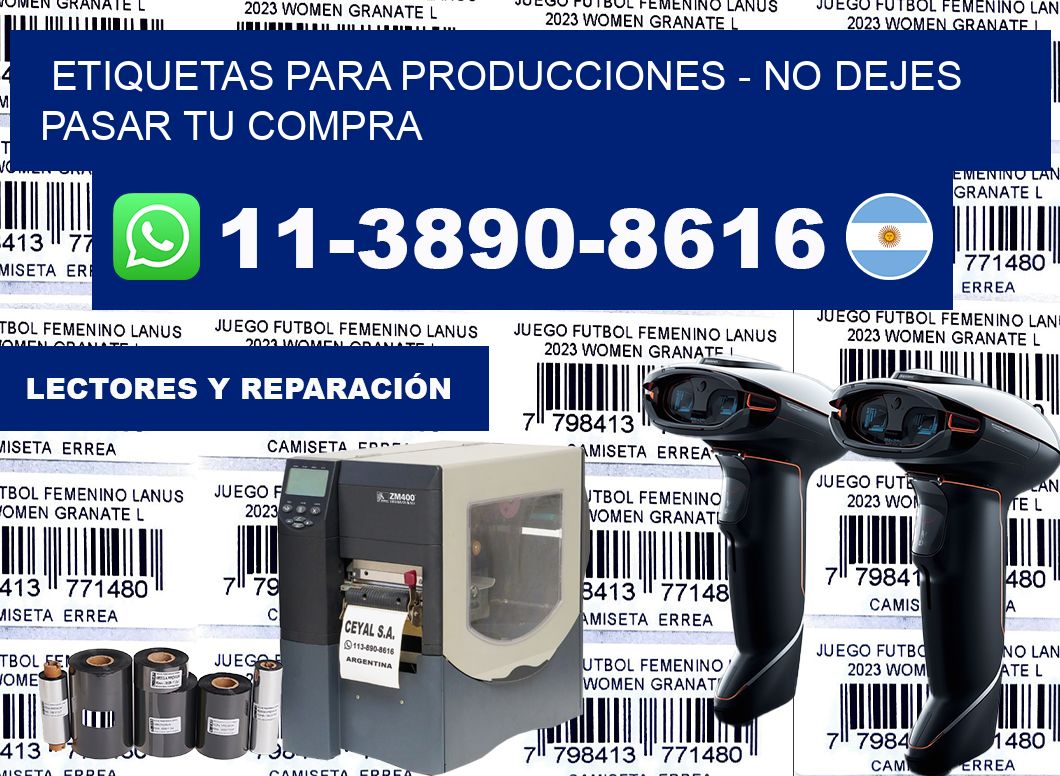ETIQUETAS PARA PRODUCCIONES - No dejes pasar tu compra