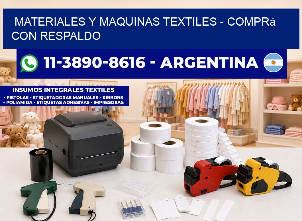 MATERIALES Y MAQUINAS TEXTILES - Comprá con respaldo
