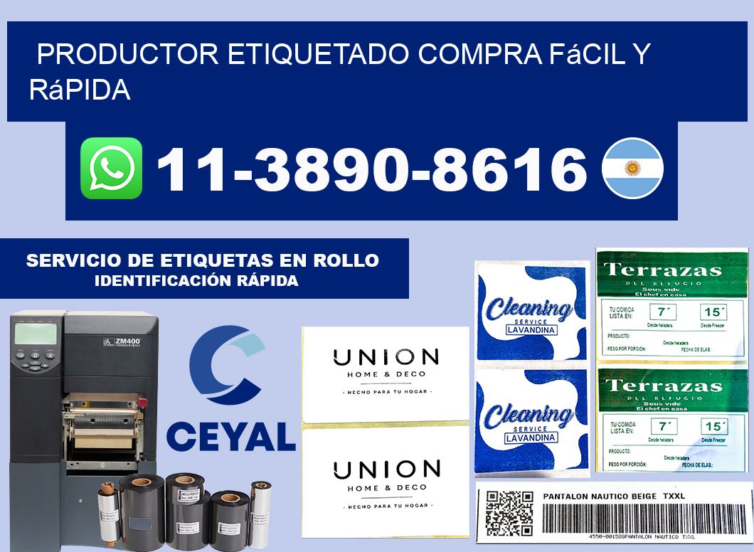 PRODUCTOR ETIQUETADO Compra fácil y rápida