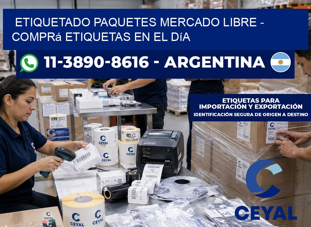 etiquetado paquetes mercado libre - Comprá etiquetas en el día