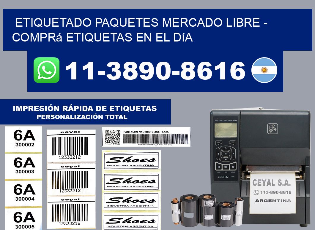 etiquetado paquetes mercado libre - Comprá etiquetas en el día