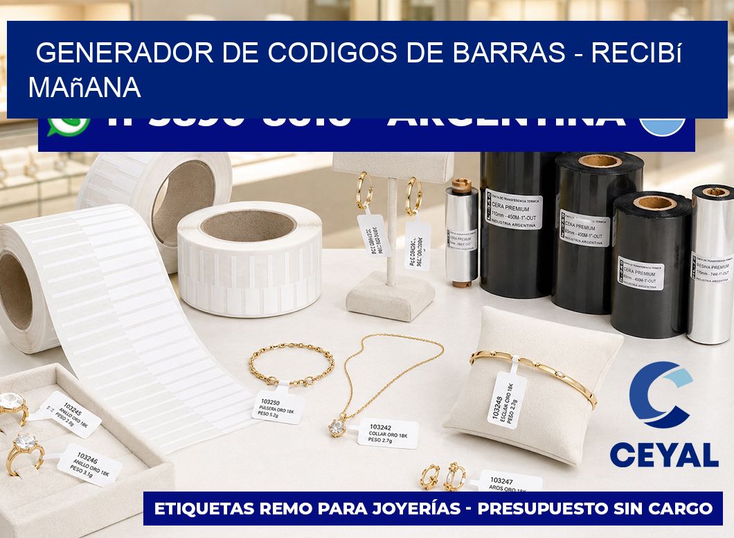 generador de codigos de barras - recibí mañana