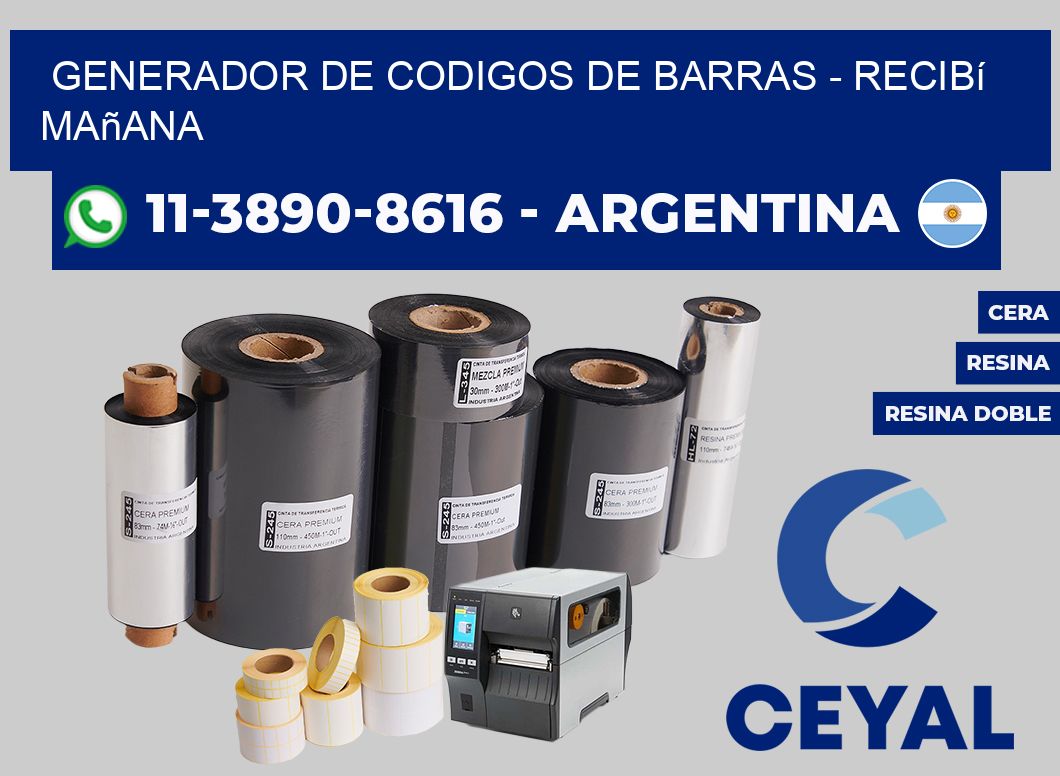 generador de codigos de barras - recibí mañana