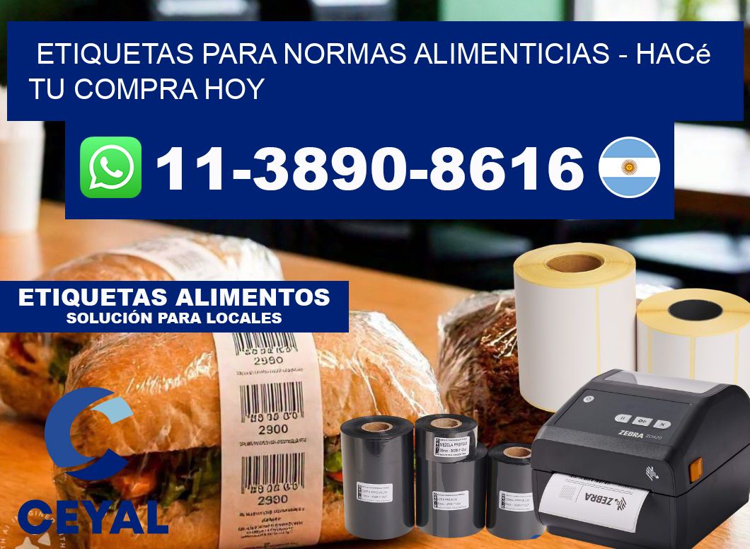 ETIQUETAS PARA NORMAS ALIMENTICIAS - Hacé tu compra hoy