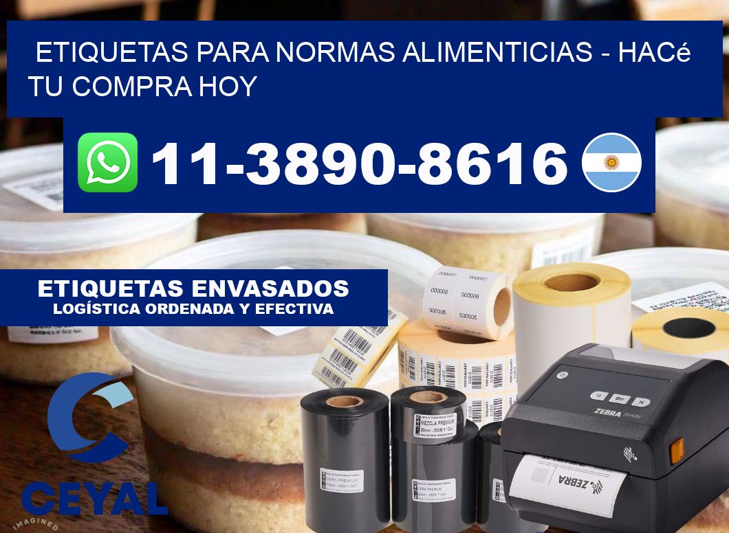 ETIQUETAS PARA NORMAS ALIMENTICIAS - Hacé tu compra hoy