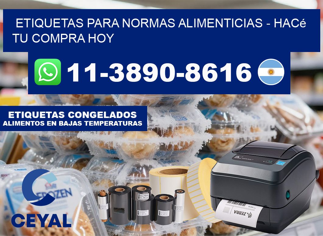 ETIQUETAS PARA NORMAS ALIMENTICIAS – Hacé tu compra hoy