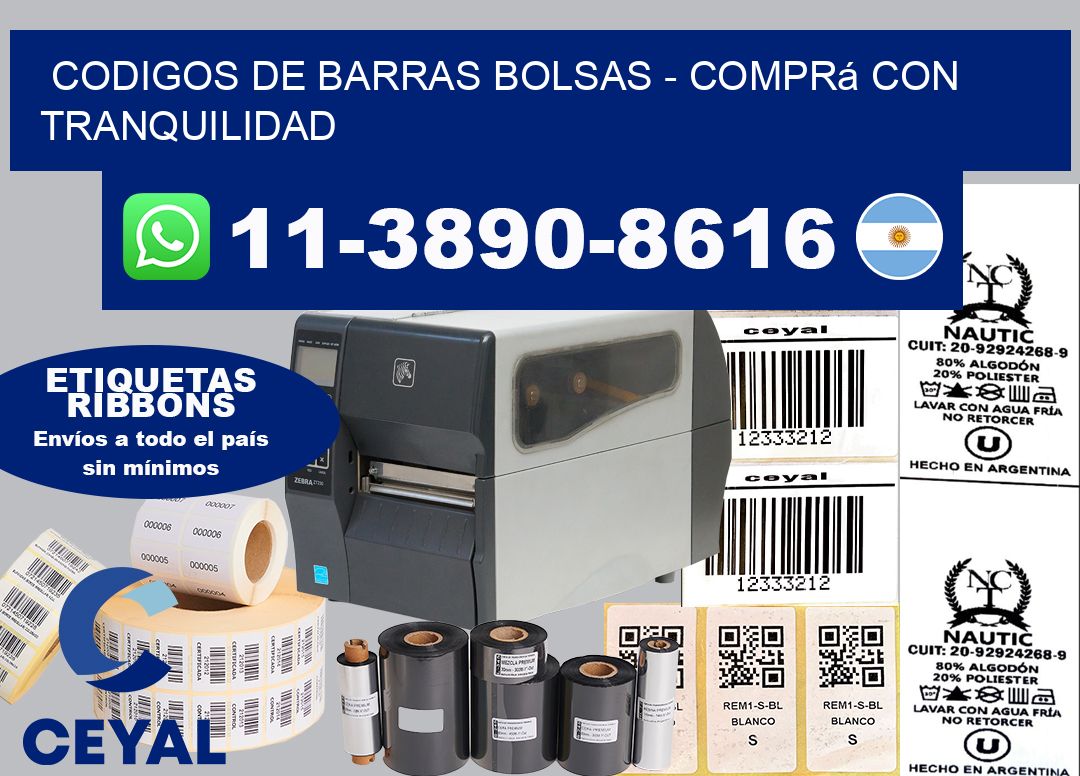 codigos de barras bolsas - Comprá con tranquilidad
