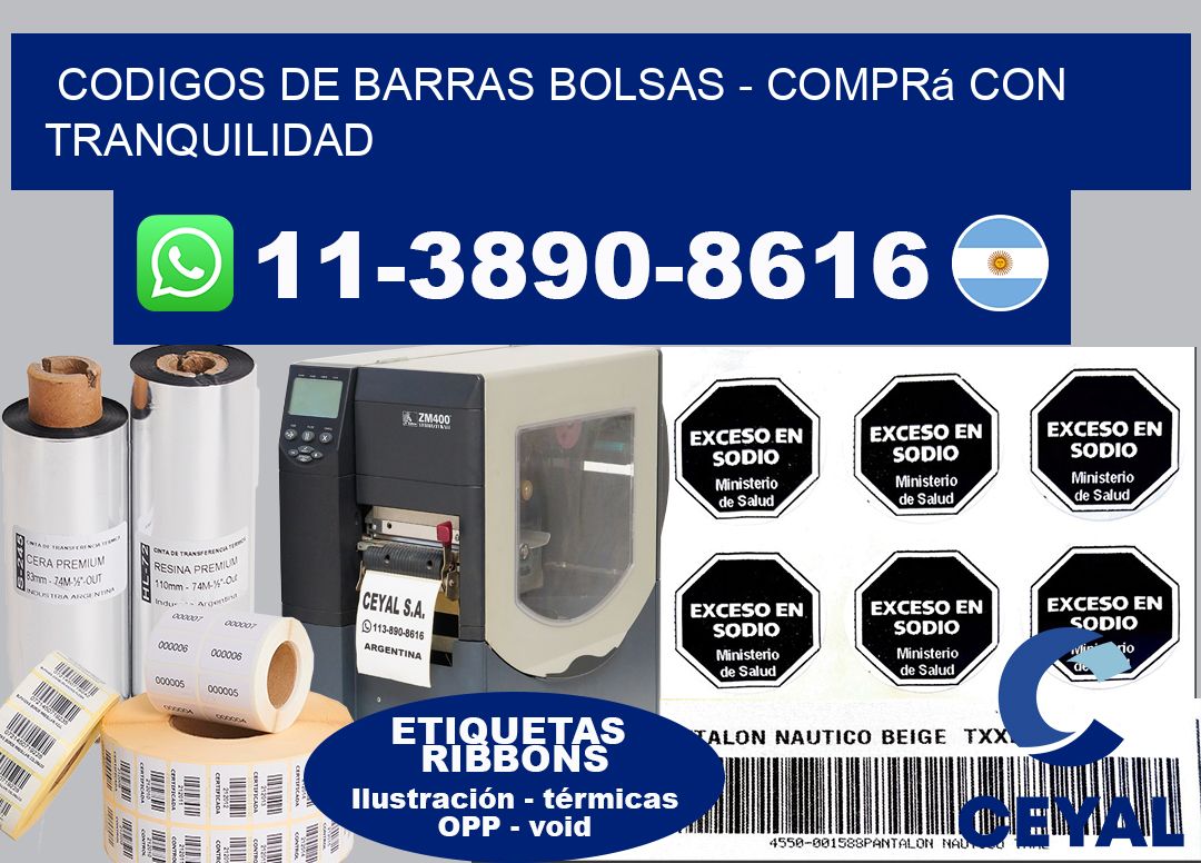 codigos de barras bolsas - Comprá con tranquilidad