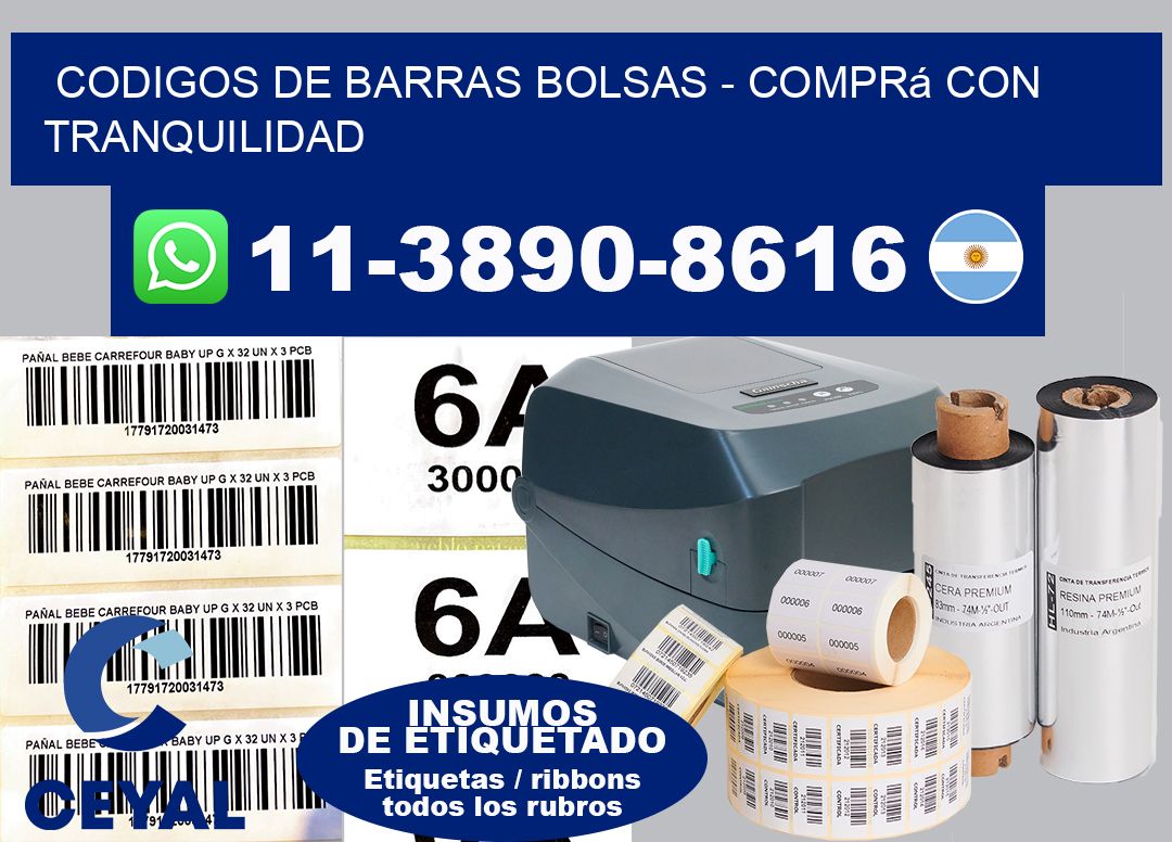 codigos de barras bolsas - Comprá con tranquilidad