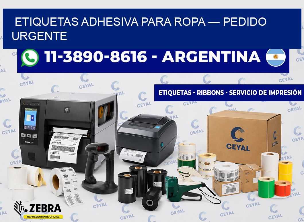 etiquetas adhesiva para ropa — Pedido urgente