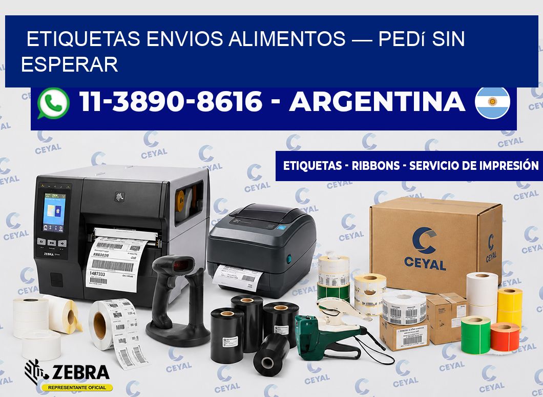 etiquetas envios alimentos — Pedí sin esperar