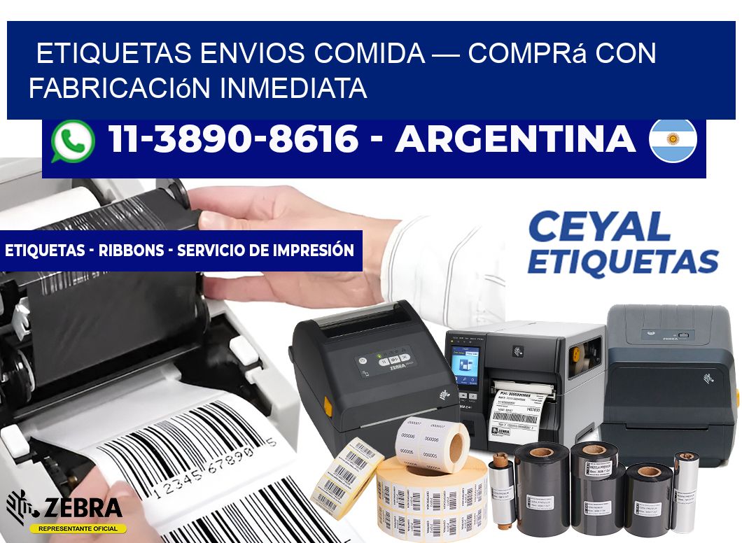 etiquetas envios comida — Comprá con fabricación inmediata